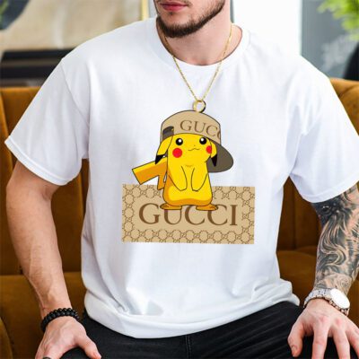 Pikachu Gucci Unisex T Shirt Cotton Tee TAT14343 2
