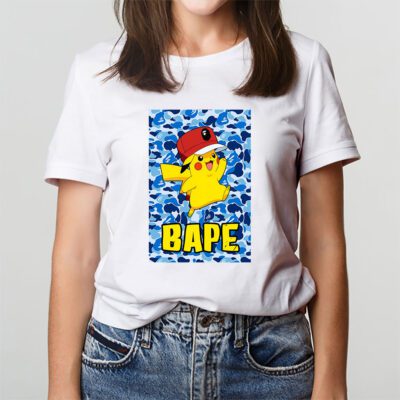Pikachu Pokemon Bape Unisex T Shirt TAT5547 3