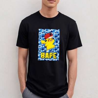Pikachu Pokemon Bape Unisex T Shirt TAT5547 4