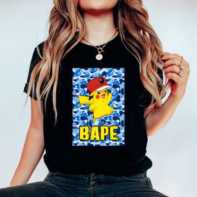 Pikachu Pokemon Bape Unisex T Shirt TAT5547 5
