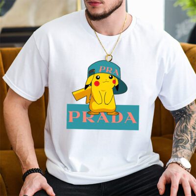 Pikachu Prada Unisex T Shirt Cotton Tee TAT14345 2