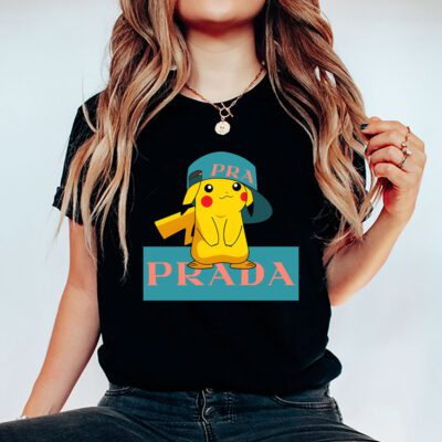 Pikachu Prada Unisex T Shirt Cotton Tee TAT14345 5
