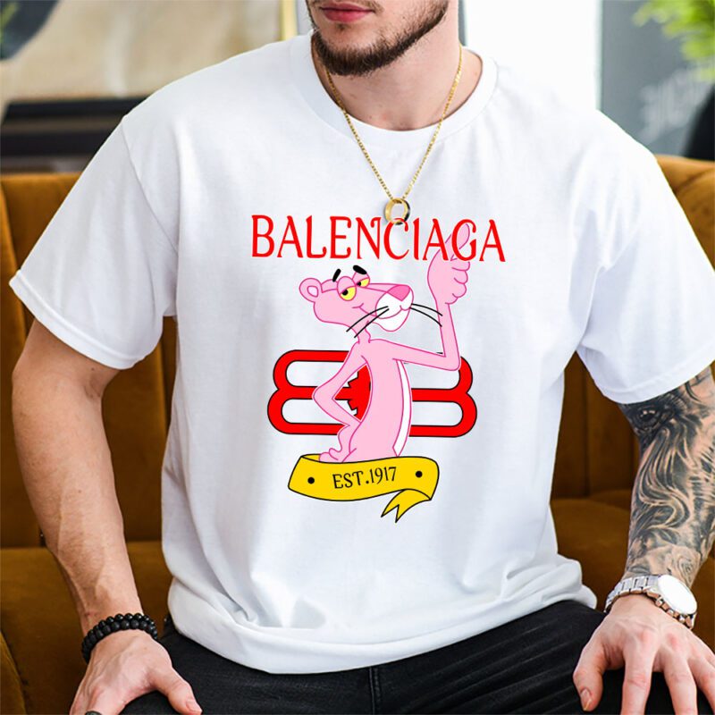 Pink Panther Balenciaga Unisex T Shirt Cotton Tee TAT8324 2