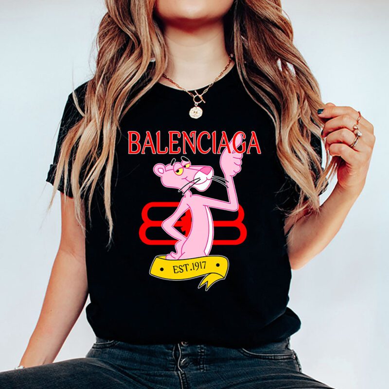 Pink Panther Balenciaga Unisex T Shirt Cotton Tee TAT8324 5