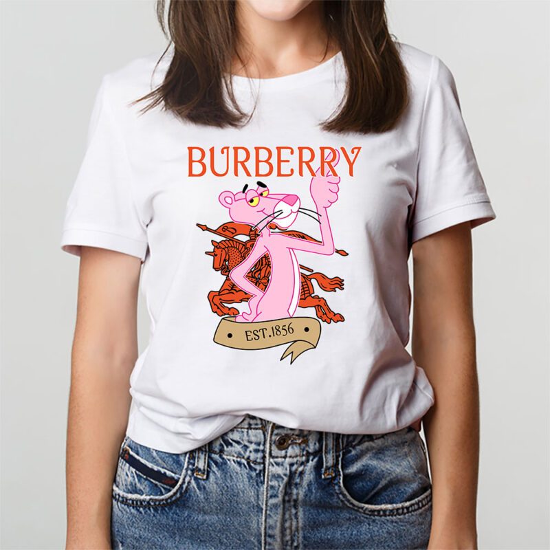 Pink Panther Burberry Unisex T Shirt Cotton Tee TAT8323 3