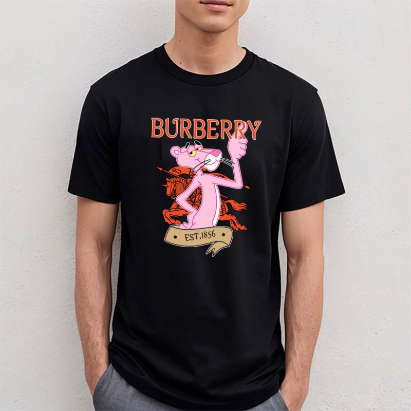 Pink Panther Burberry Unisex T Shirt Cotton Tee TAT8323 4