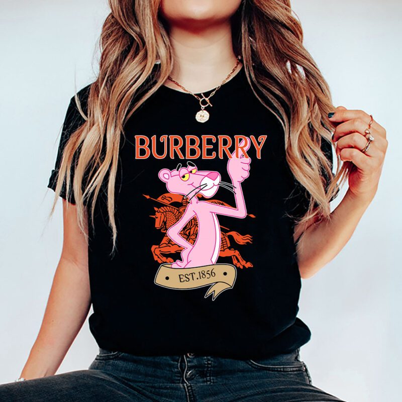 Pink Panther Burberry Unisex T Shirt Cotton Tee TAT8323 5