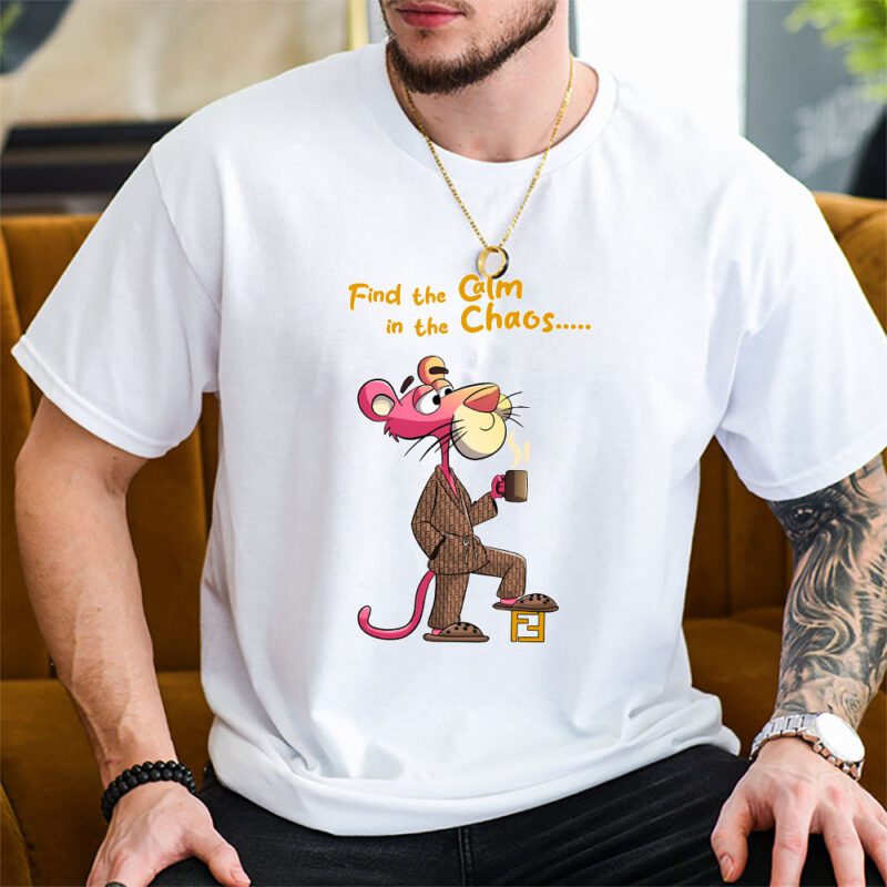 Pink Panther Fendi Unisex T Shirt Cotton Tee TAT7620 2