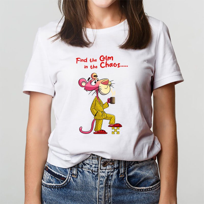 Pink Panther Off White Unisex T Shirt Cotton Tee TAT7622 3