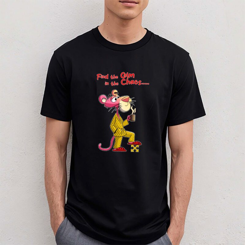 Pink Panther Off White Unisex T Shirt Cotton Tee TAT7622 4