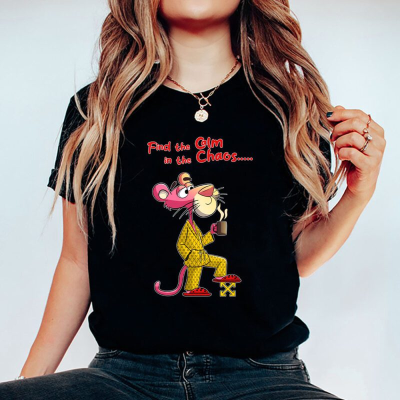 Pink Panther Off White Unisex T Shirt Cotton Tee TAT7622 5