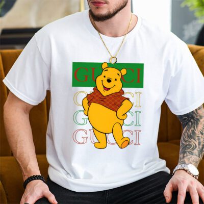 Pooh Bear Gucci Unisex T Shirt Cotton Tee TAT14338 2