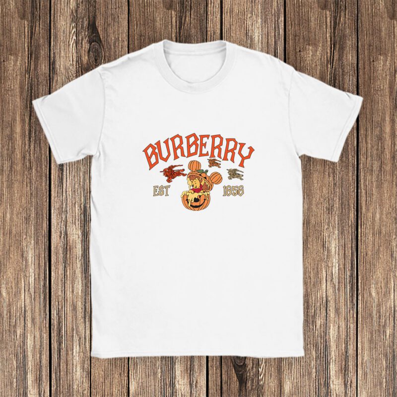Retro Pooh Ghost Halloween Burberry Unisex T Shirt Cotton Tee TAT10114 1