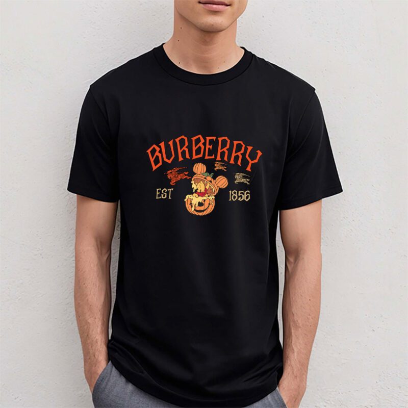 Retro Pooh Ghost Halloween Burberry Unisex T Shirt Cotton Tee TAT10114 4