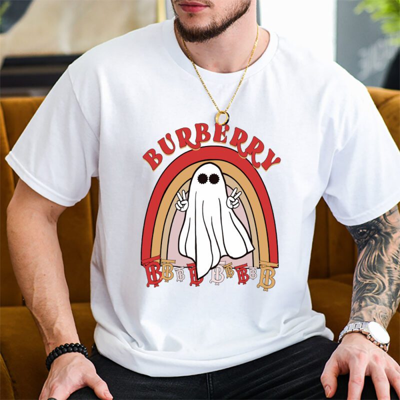 Retro Spooky Halloween Shirt Burberry Unisex T Shirt Cotton Tee TAT10127 2