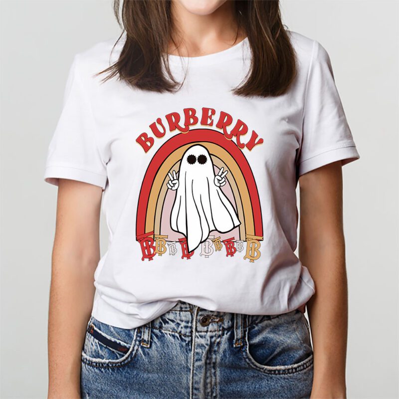 Retro Spooky Halloween Shirt Burberry Unisex T Shirt Cotton Tee TAT10127 3
