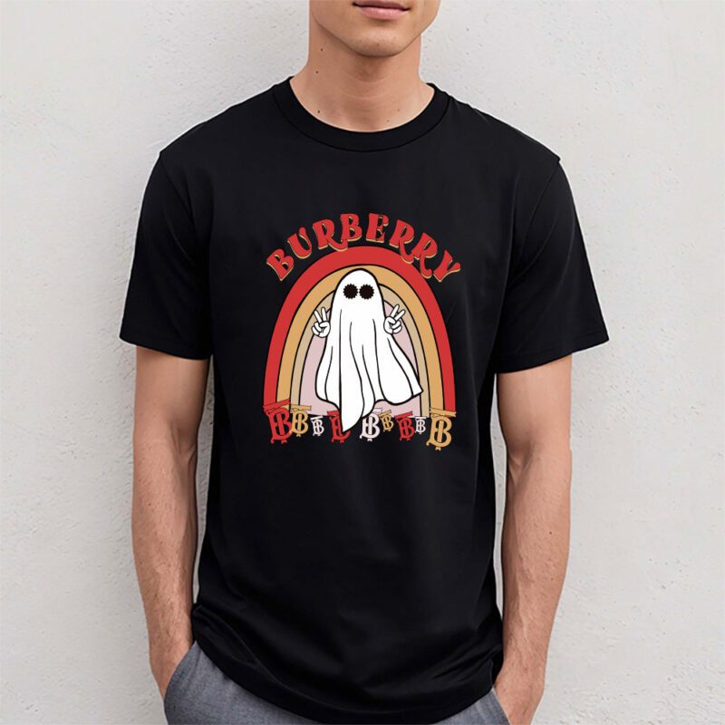 Retro Spooky Halloween Shirt Burberry Unisex T Shirt Cotton Tee TAT10127 4
