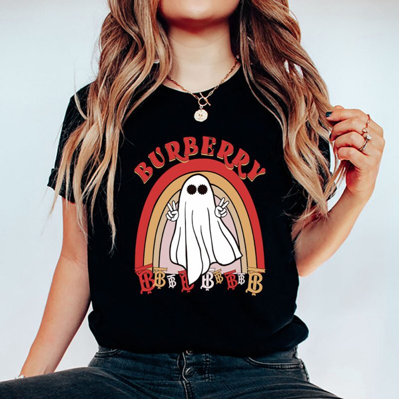 Retro Spooky Halloween Shirt Burberry Unisex T Shirt Cotton Tee TAT10127 5