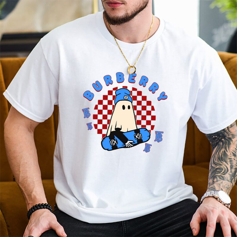 Retro Spooky Halloween Shirt Burberry Unisex T Shirt Cotton Tee TAT10128 2