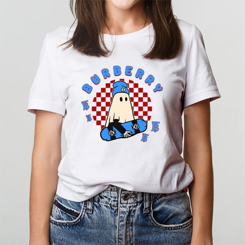 Retro Spooky Halloween Shirt Burberry Unisex T Shirt Cotton Tee TAT10128 3
