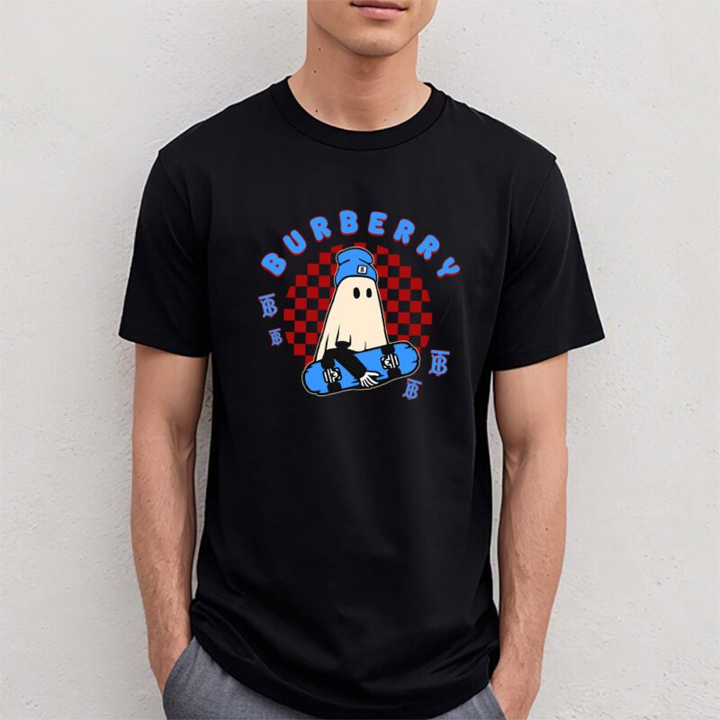Retro Spooky Halloween Shirt Burberry Unisex T Shirt Cotton Tee TAT10128 4