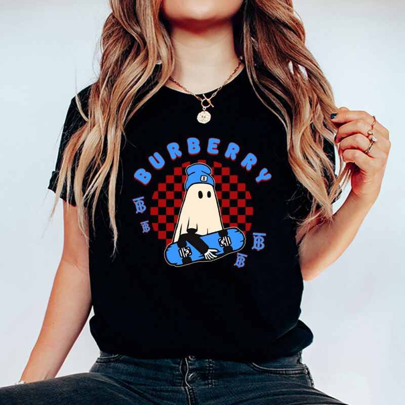 Retro Spooky Halloween Shirt Burberry Unisex T Shirt Cotton Tee TAT10128 5