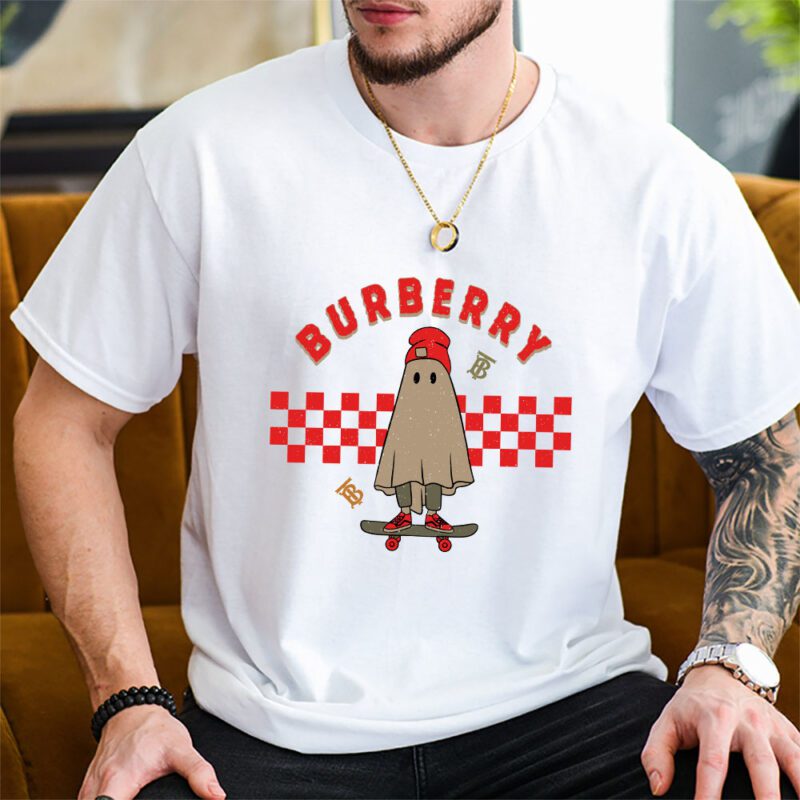 Retro Spooky Halloween Shirt Burberry Unisex T Shirt Cotton Tee TAT10129 2