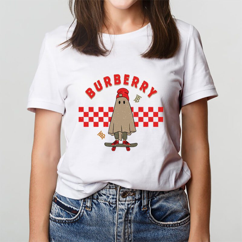 Retro Spooky Halloween Shirt Burberry Unisex T Shirt Cotton Tee TAT10129 3