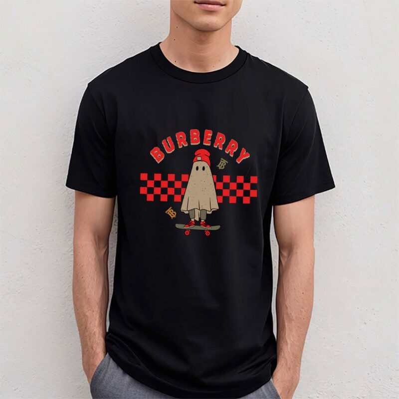 Retro Spooky Halloween Shirt Burberry Unisex T Shirt Cotton Tee TAT10129 4