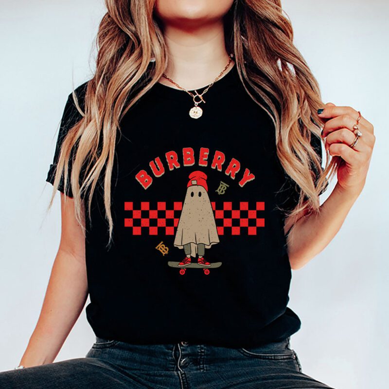 Retro Spooky Halloween Shirt Burberry Unisex T Shirt Cotton Tee TAT10129 5