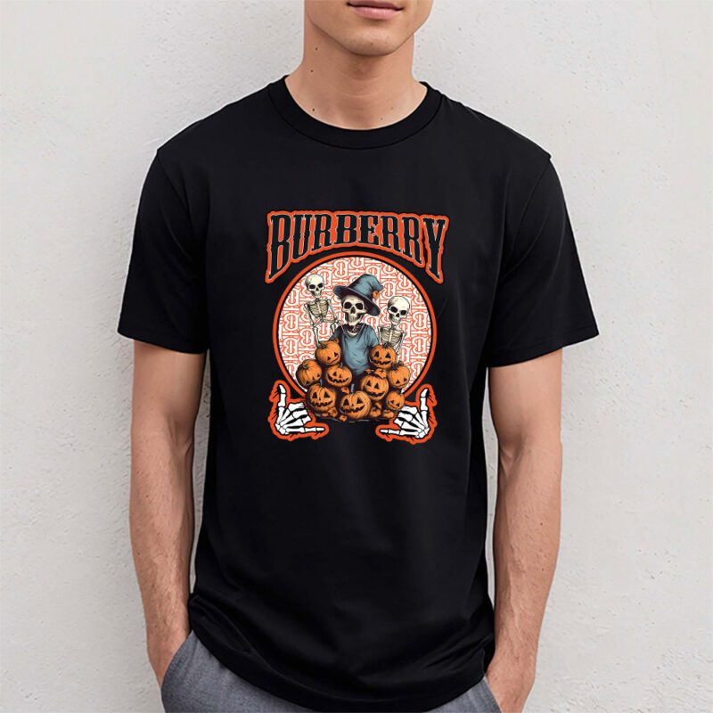 Retro Spooky Halloween Shirt Burberry Unisex T Shirt Cotton Tee TAT10130 4
