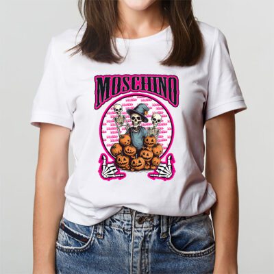 Retro Spooky Halloween Shirt Moschino Unisex T Shirt Cotton Tee TAT10172 3