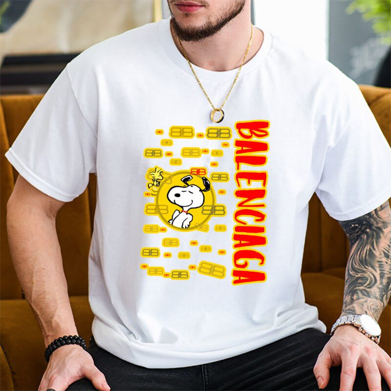 Snoopy Balenciaga Unisex T Shirt Cotton Tee TAT8350 2