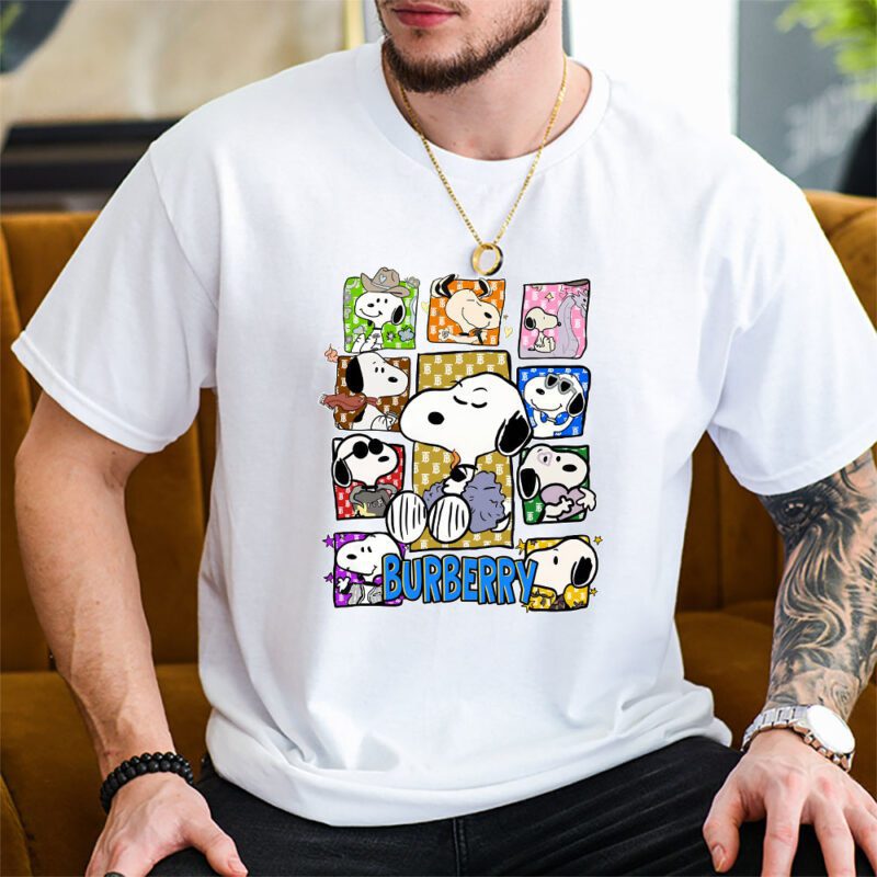 Snoopy Burberry Unisex T Shirt Cotton Tee TAT7115 2