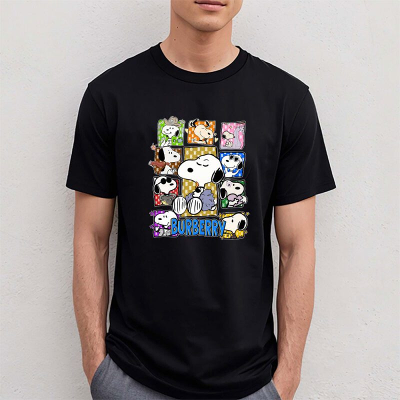 Snoopy Burberry Unisex T Shirt Cotton Tee TAT7115 4