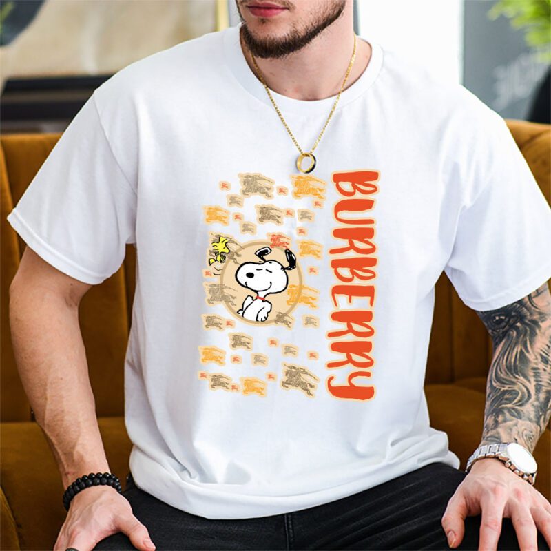 Snoopy Burberry Unisex T Shirt Cotton Tee TAT8349 2