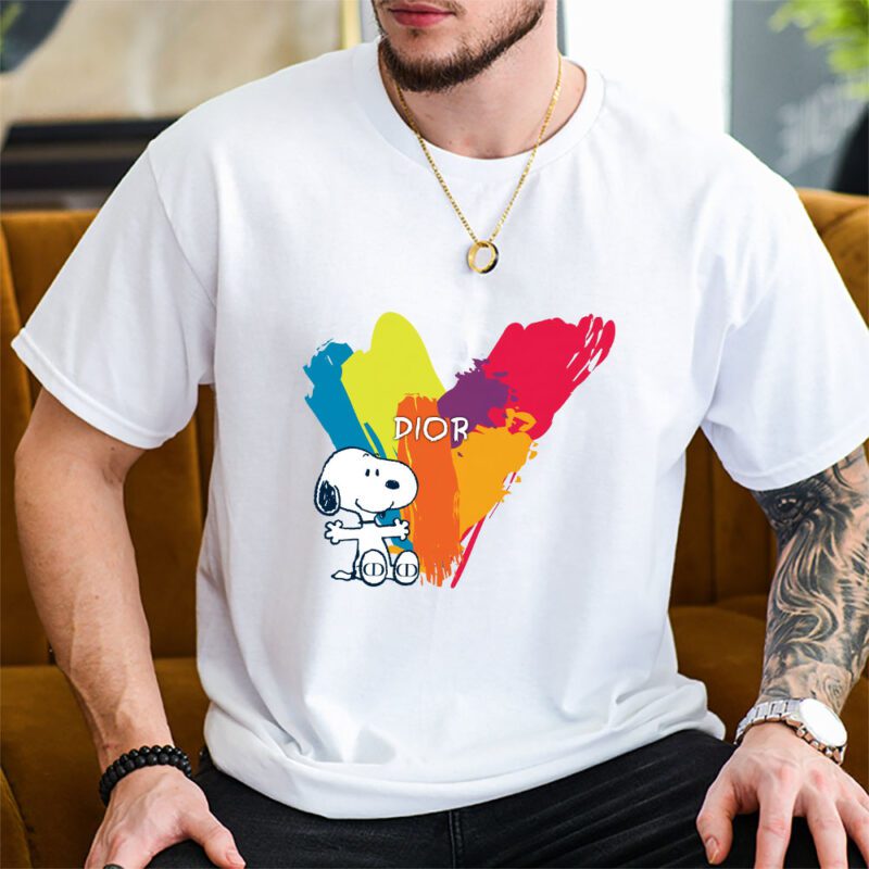 Snoopy Dior Unisex T Shirt Cotton Tee TAT7182 2