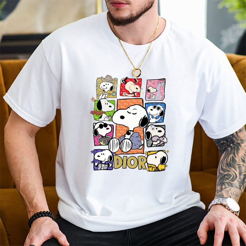 Snoopy Dior Unisex T Shirt Cotton Tee TAT7185 2