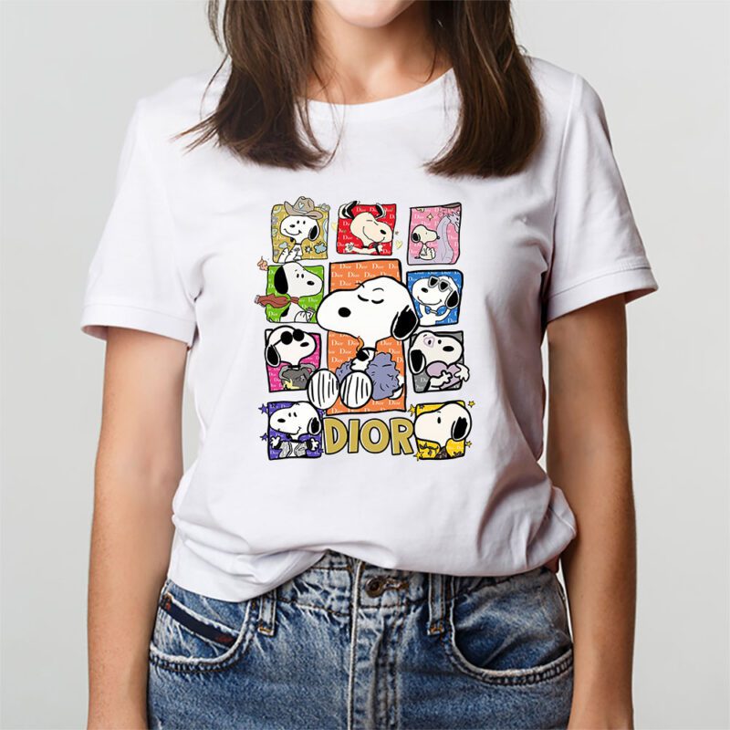 Snoopy Dior Unisex T Shirt Cotton Tee TAT7185 3
