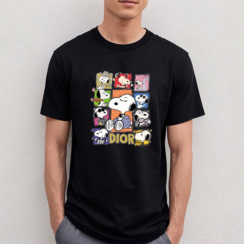 Snoopy Dior Unisex T Shirt Cotton Tee TAT7185 4