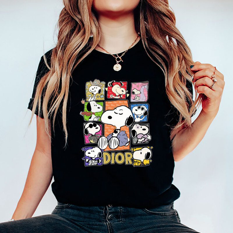 Snoopy Dior Unisex T Shirt Cotton Tee TAT7185 5