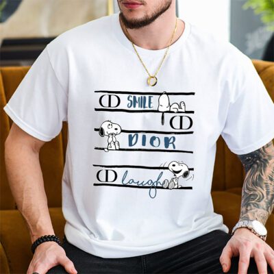 Snoopy Dior Unisex T Shirt Cotton Tee TAT7189 2