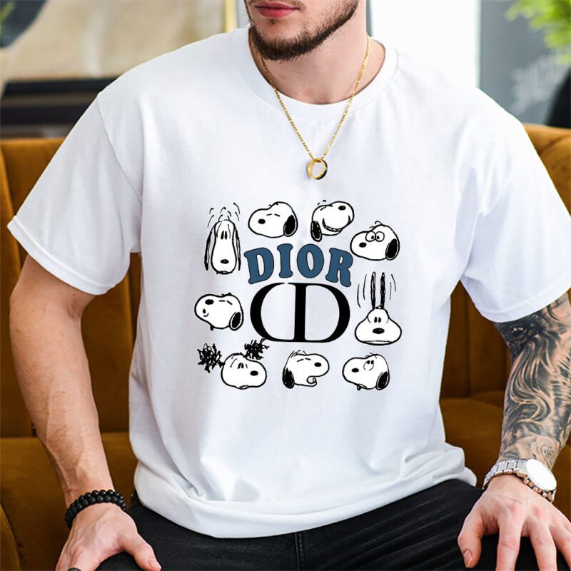 Snoopy Dior Unisex T Shirt Cotton Tee TAT7193 2