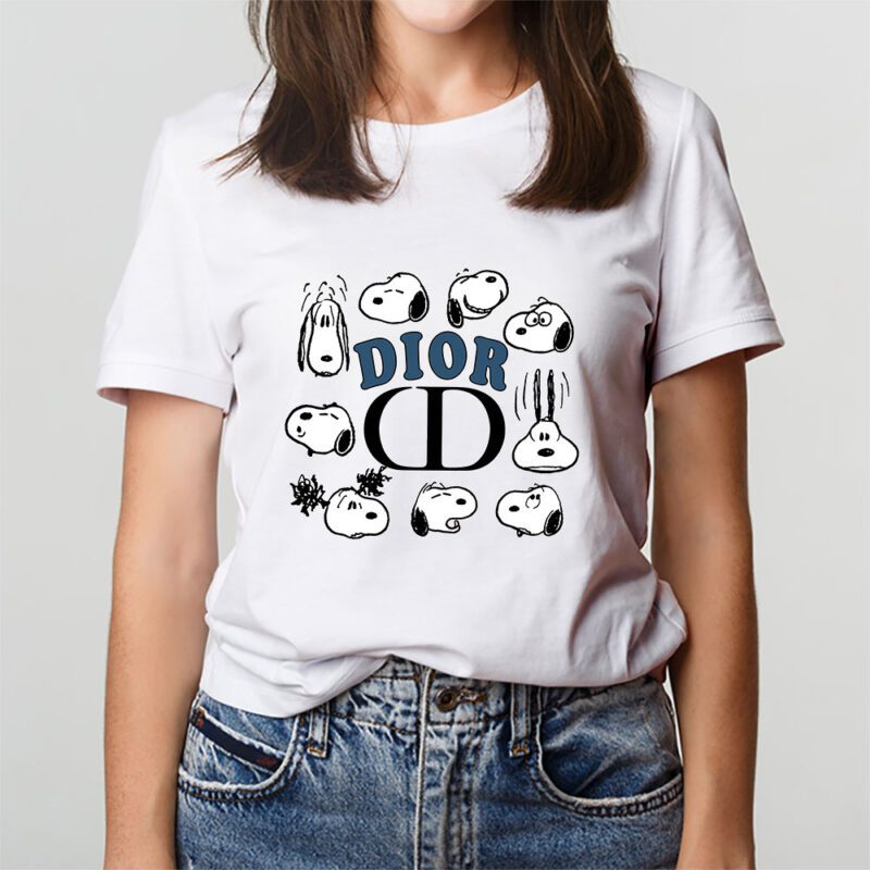 Snoopy Dior Unisex T Shirt Cotton Tee TAT7193 3