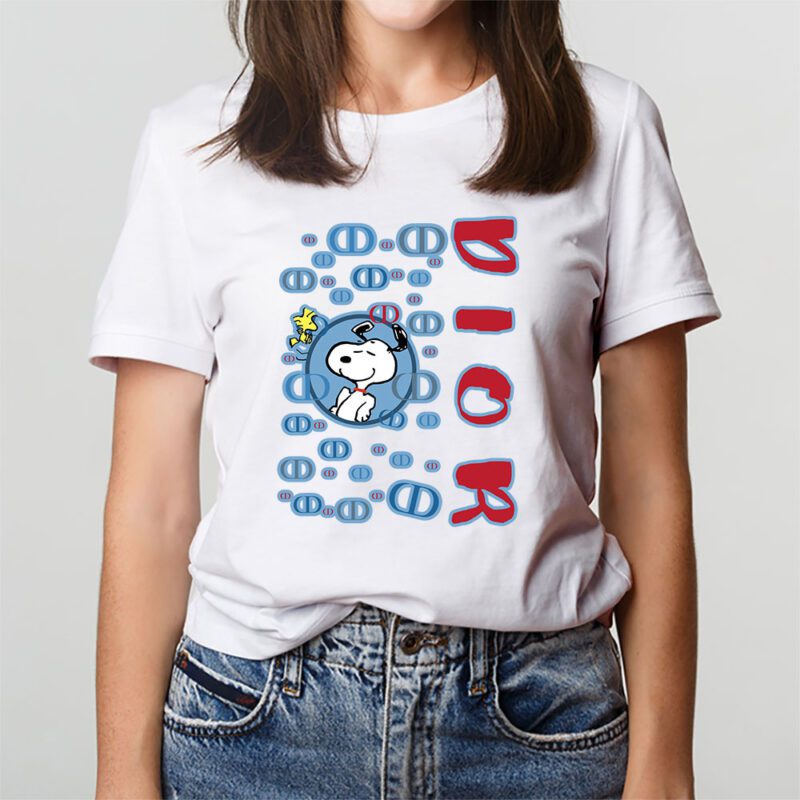 Snoopy Dior Unisex T Shirt Cotton Tee TAT8376 3