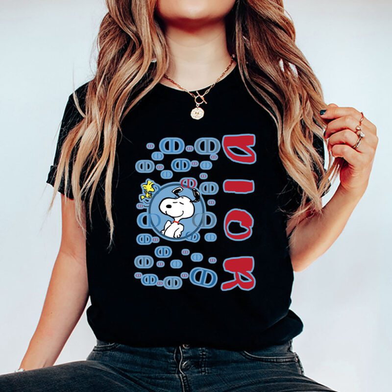 Snoopy Dior Unisex T Shirt Cotton Tee TAT8376 5
