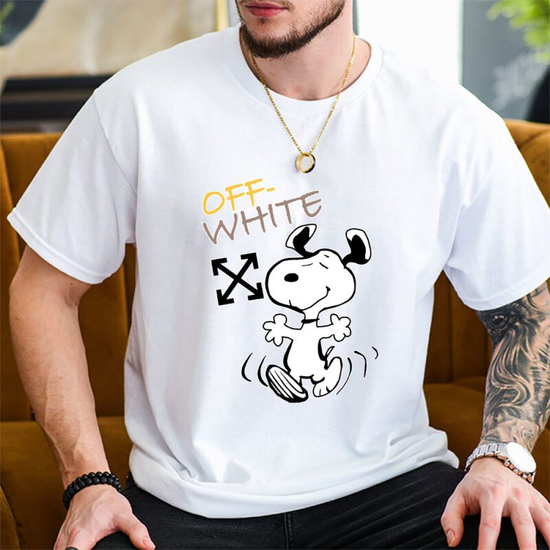 Snoopy Off White Unisex T Shirt Cotton Tee TAT7686 2