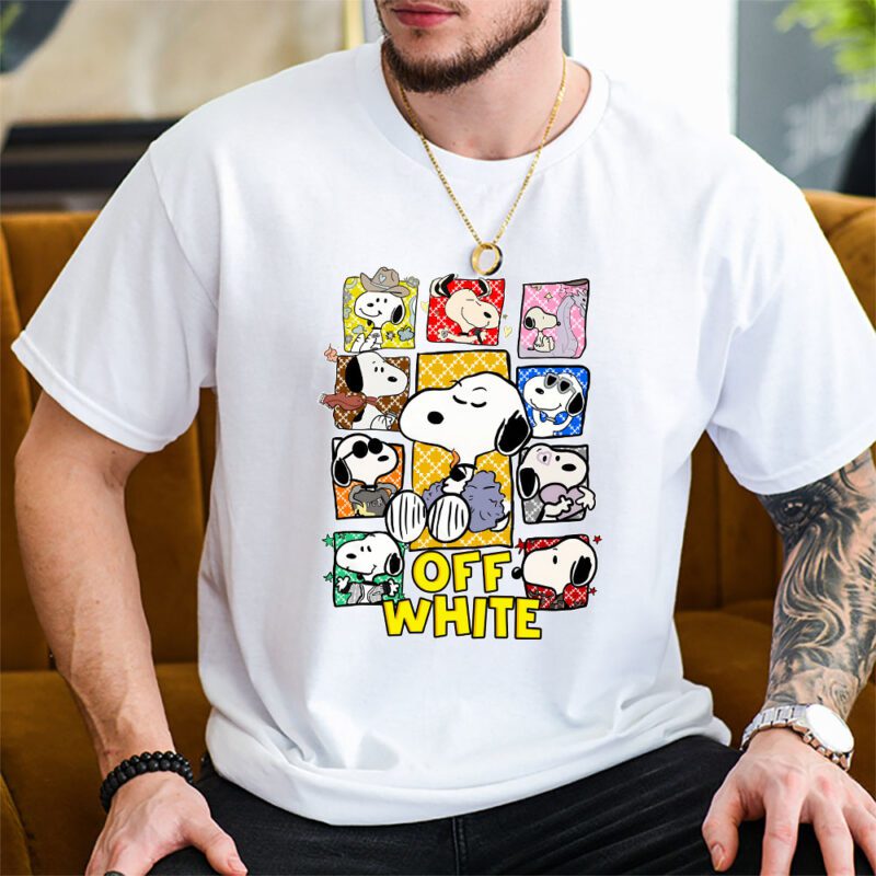 Snoopy Offwhite Unisex T Shirt Cotton Tee TAT7329 2