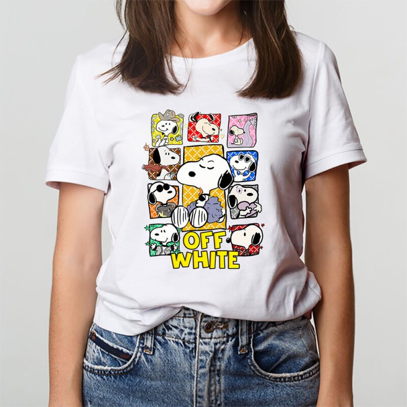 Snoopy Offwhite Unisex T Shirt Cotton Tee TAT7329 3