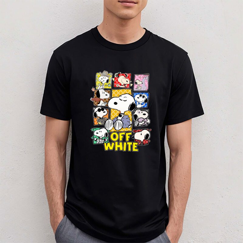 Snoopy Offwhite Unisex T Shirt Cotton Tee TAT7329 4